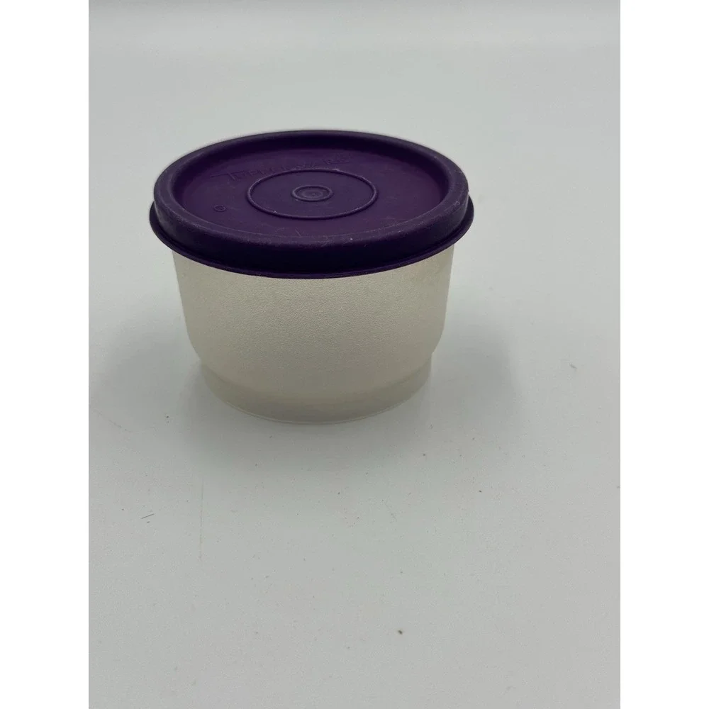 Tupperware Clear Snack Container With Purple Lid